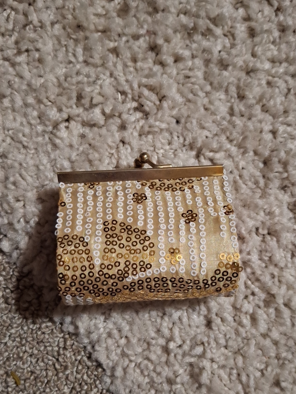 Free With Purchase Gold Sequin Kiss-Lock Evening Clutch
